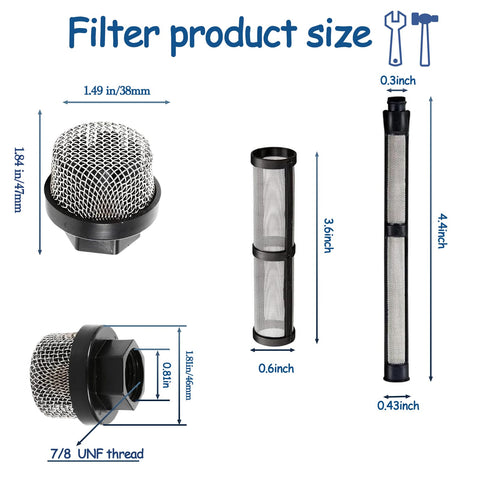 LUCKXUANYUAN gun filter screen prevents nozzle clogs for consistent spray.