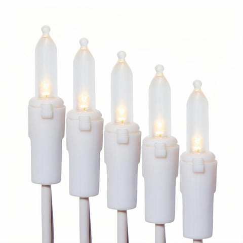 Lucky Shine 100 LED warm white Christmas lights on 35ft string for festive indoor decorating.