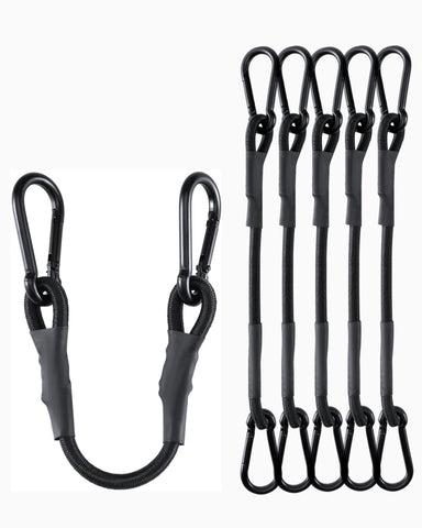 LuckyStraps 8inch carabiner bungee cords, eight-pack, ready for secure cargo.