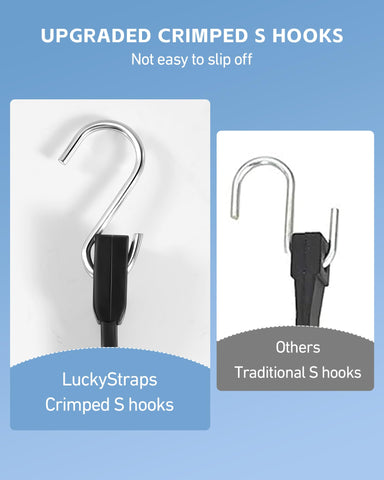 LuckyStraps crimped S hooks upgrade for firm attachment