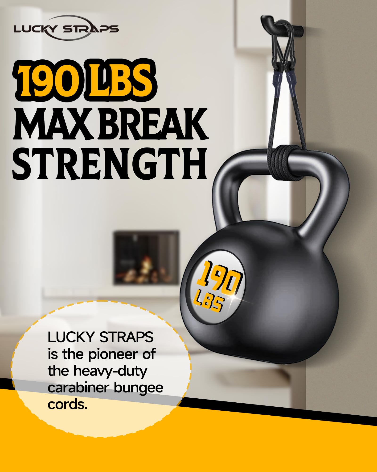 LuckyStraps upgraded carabiner hooks deliver strong, rust-resistant fastenings.