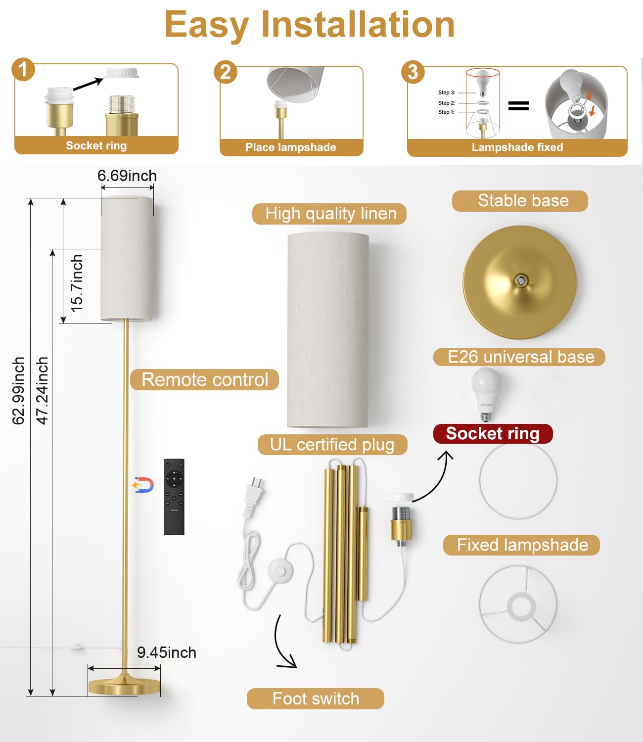 Luckystyle 12W LED bulb offering 3000K–6500K color temperatures for versatile lighting.