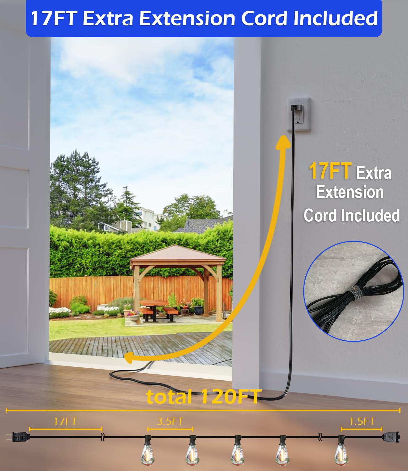 Luckystyle shatterproof Edison bulbs provide safer, durable outdoor lighting.
