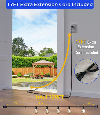 Luckystyle shatterproof Edison bulbs provide safer, durable outdoor lighting.