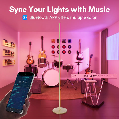 Luckystyle lamp with app and remote control for color and scene setting.