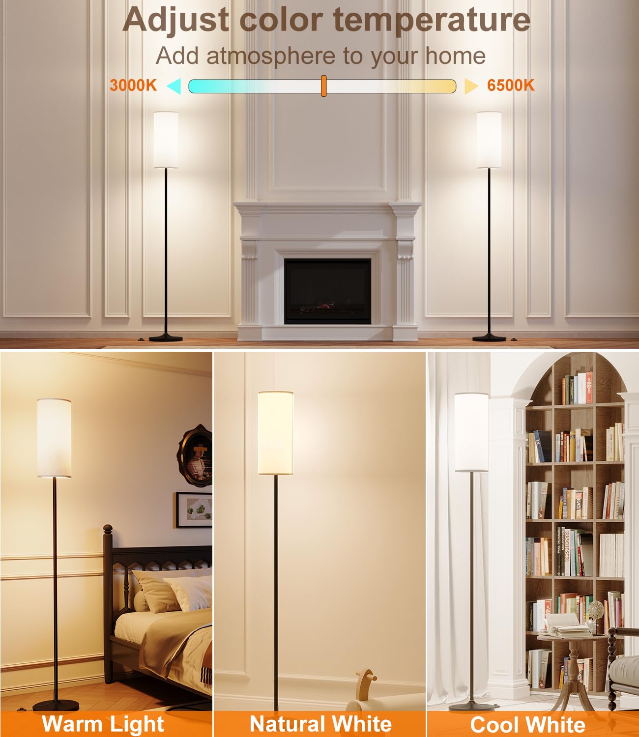 Luckystyle black finish floor lamp adds modern style to living areas