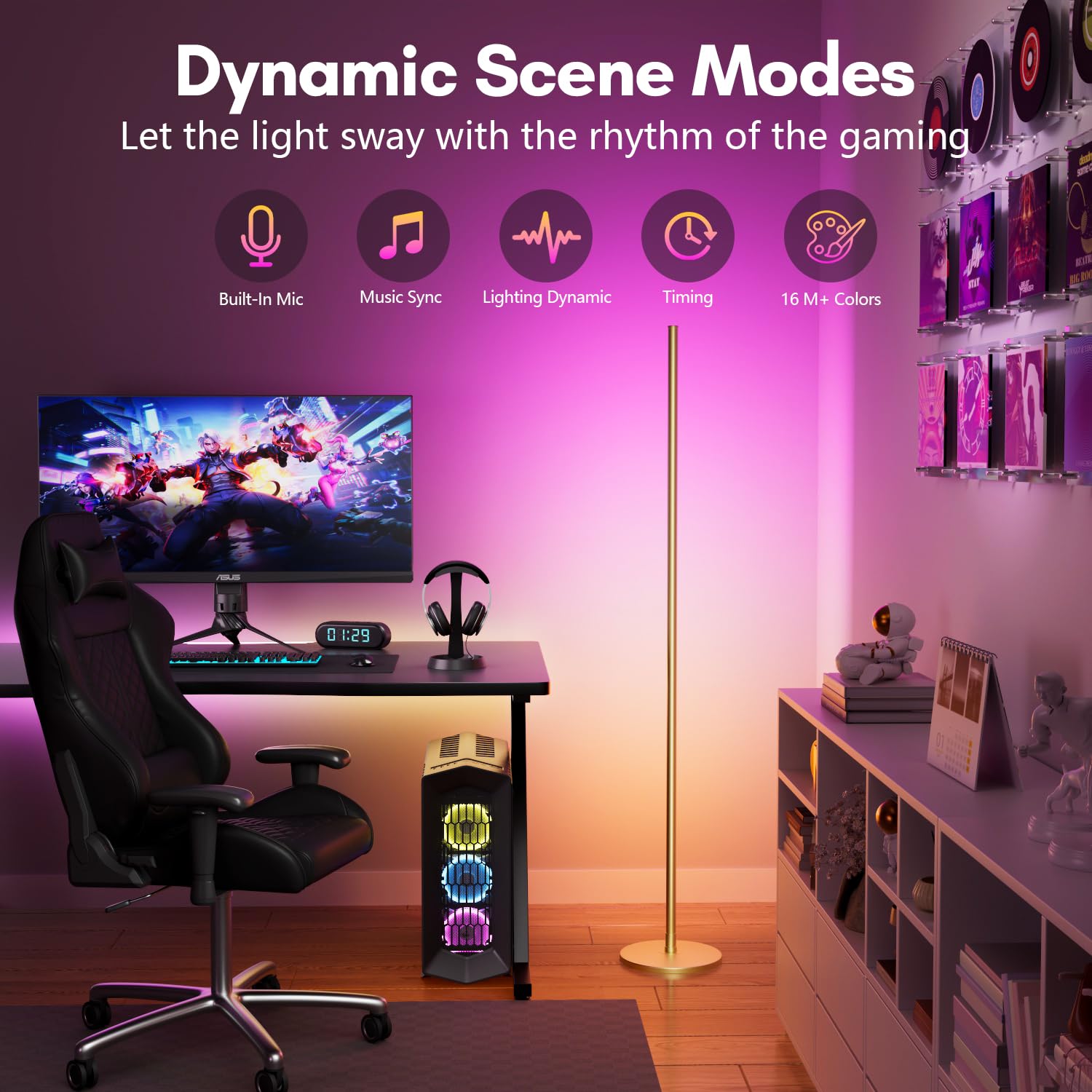 Luckystyle dynamic scene modes suit living room and bedroom moods.