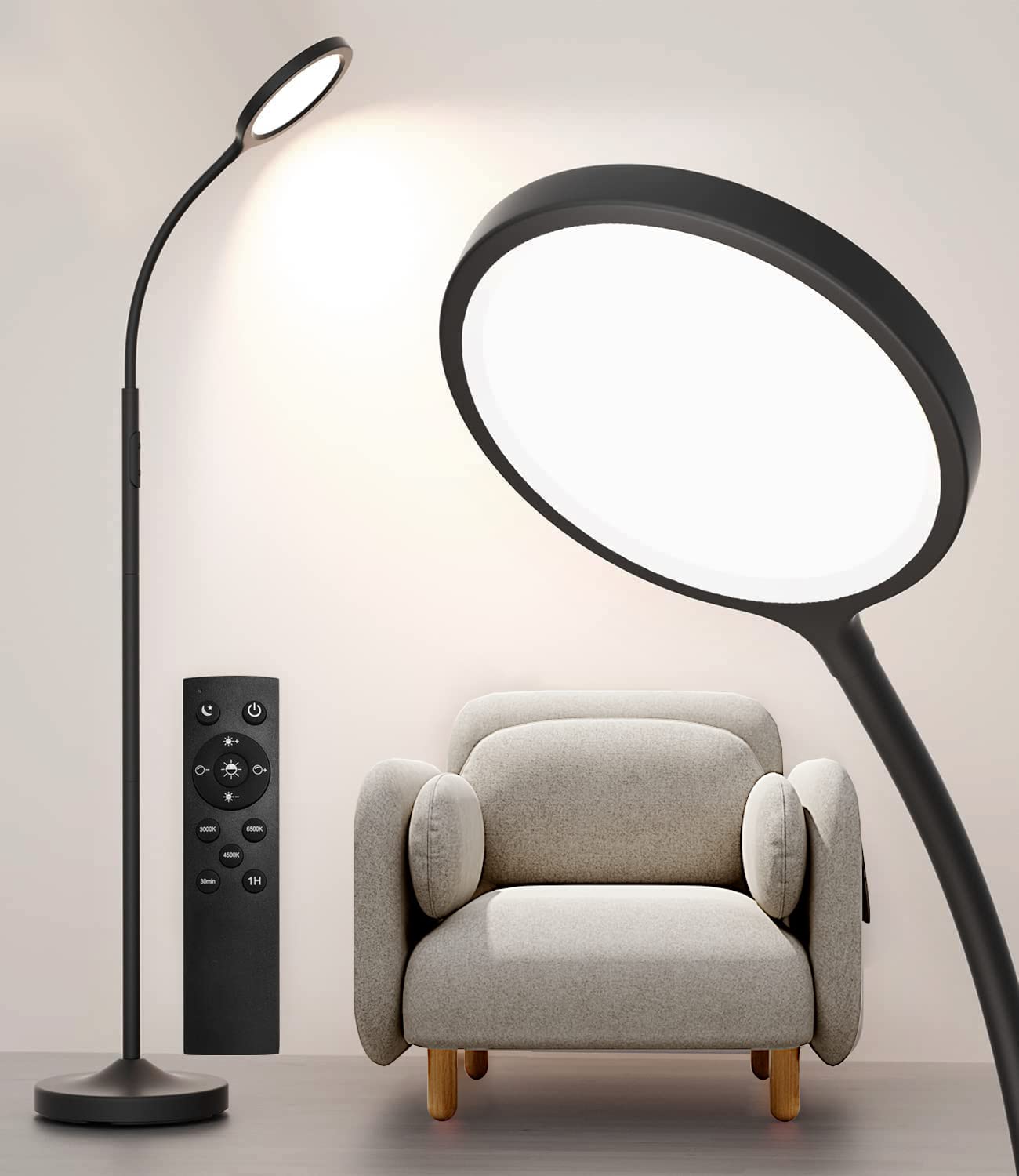 Luckystyle floor lamp base provides stable support on carpet and hard floors.