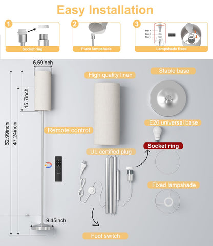 Luckystyle floor lamp remote control reaches across room for easy tuning