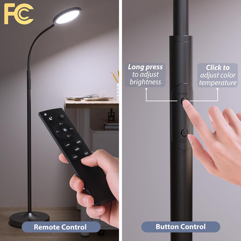 Luckystyle floor lamp remote control works up to 50 feet for easy dimming.