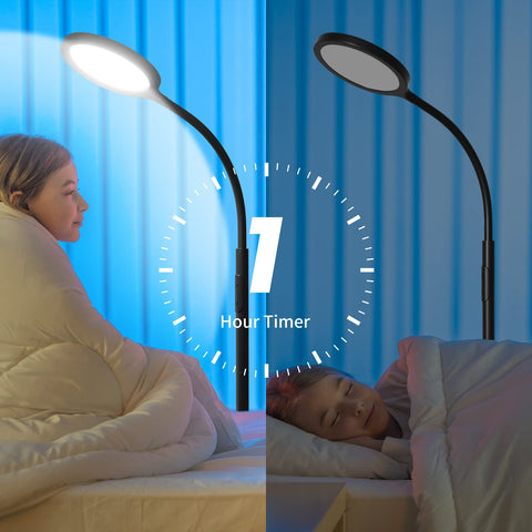 Luckystyle floor lamp timer feature can schedule on/off at intervals.