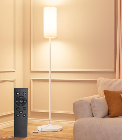 Luckystyle LED floor lamp with a sturdy base for stable placement in living rooms.