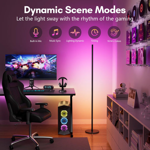 Luckystyle Smart RGB+IC corner lamp remote-control enables convenient operation from anywhere.