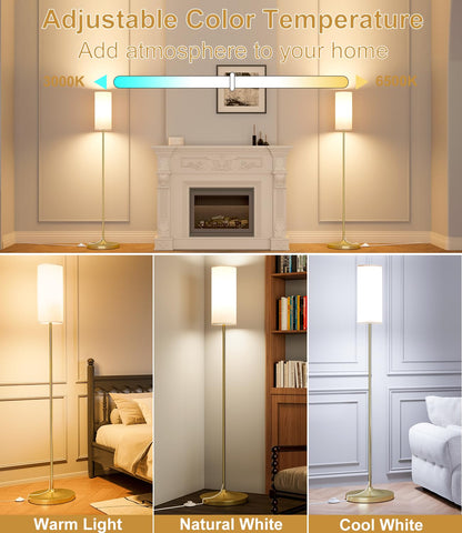 Luckystyle tall floor lamp with a sturdy base suitable for living rooms and offices.