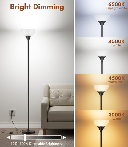 Luckystyle torchiere floor lamp foot switch provides hands-free on/off control.