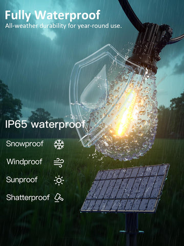 Luckystyle waterproof copper-wire string designed for rain, wind, and year-round use.