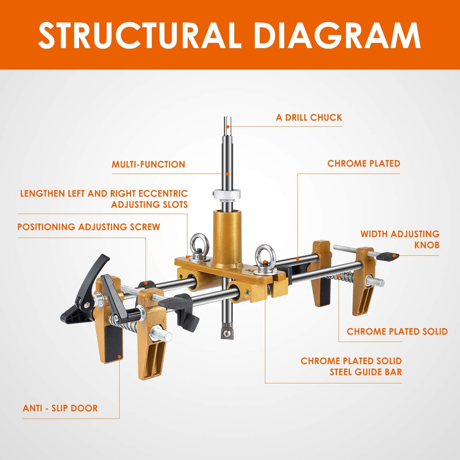 Luckyway drilling rig providing stable hole drilling on wood
