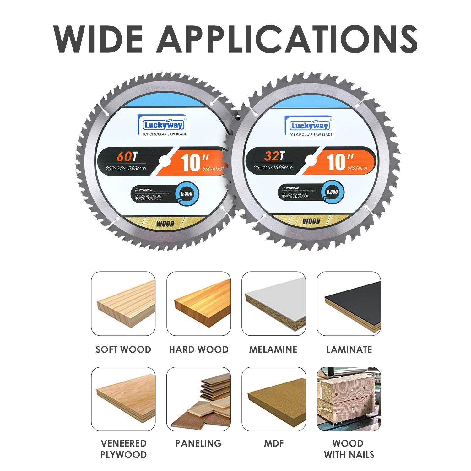 Luckyway versatile blade for softwood and plywood finishes.