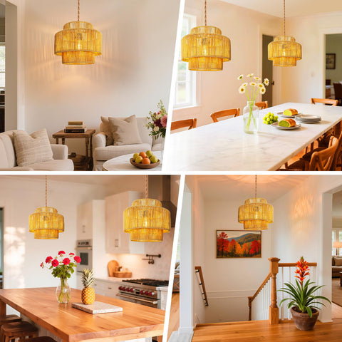LUCORUSC shade adds warm glow to dining area