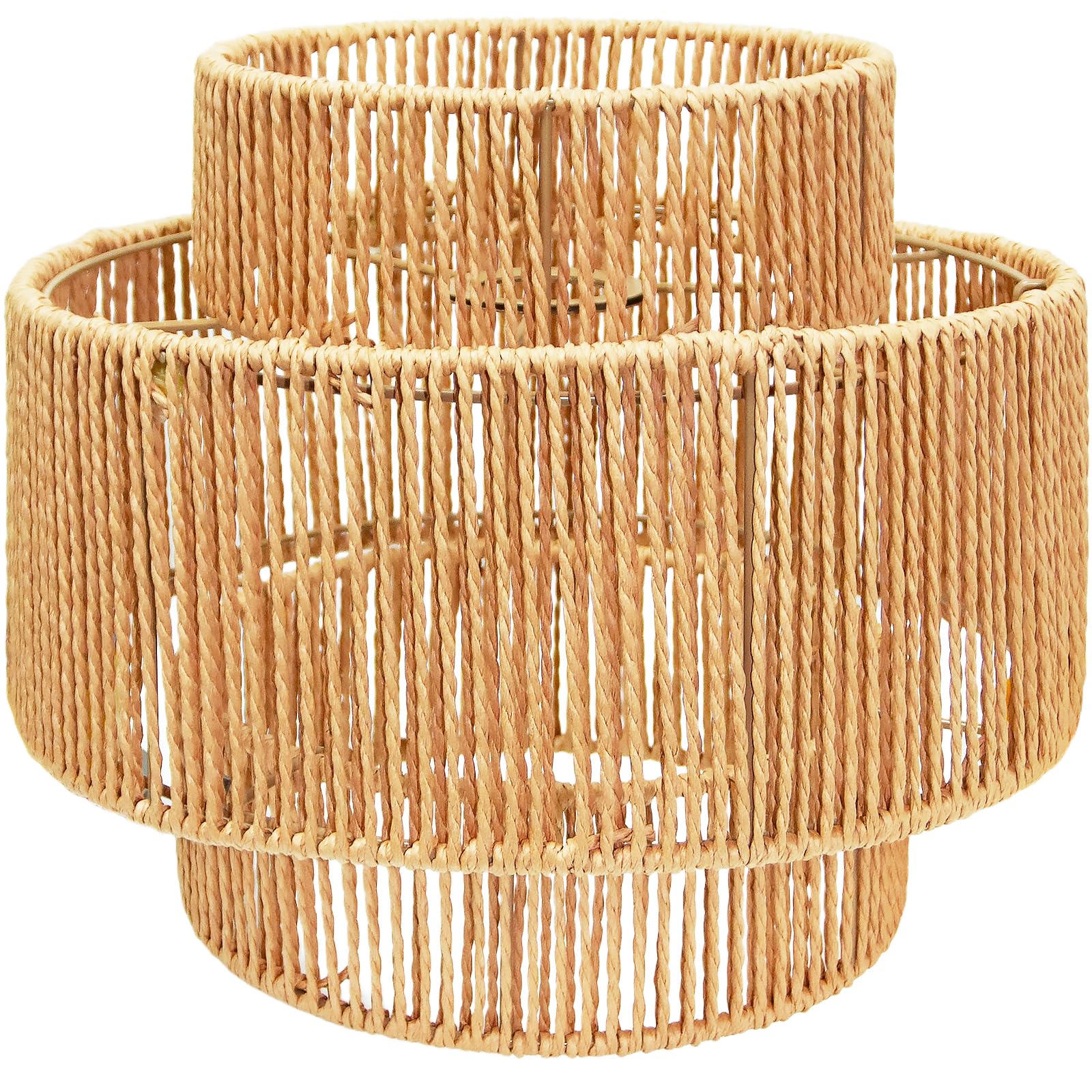 LUCORUSC rattan hanging lampshade close-up weave creating warm ambience