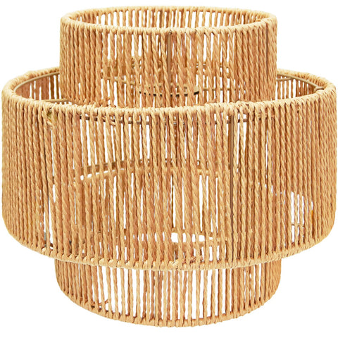 LUCORUSC rattan hanging lampshade close-up weave creating warm ambience
