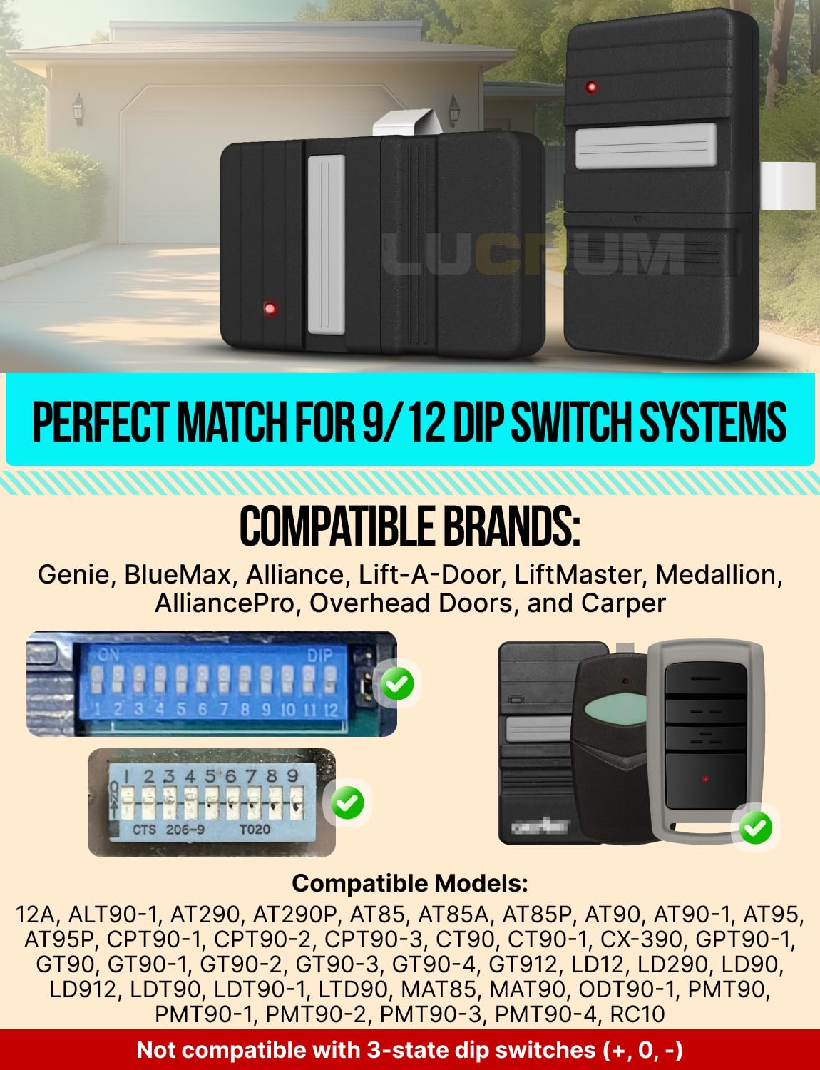 Lucrum Genie remote back view highlighting secure battery compartment for reliable power