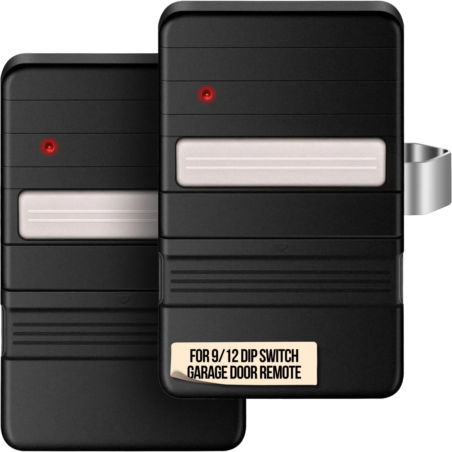 Lucrum Genie remote front view showing compact design for quick garage access