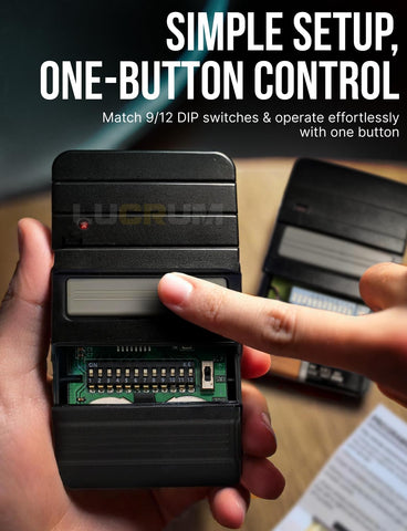 Lucrum visor clip with remote shows easy hands-free operation