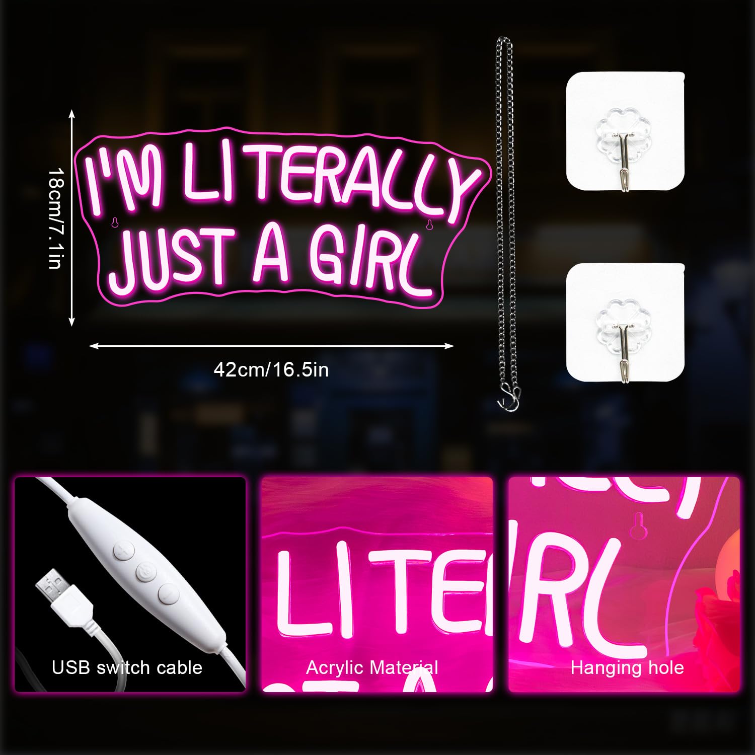 Lucunstar pink LED neon sign low voltage energy saving glow
