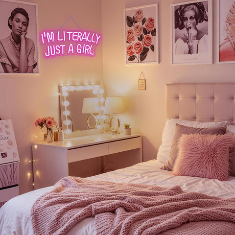 Lucunstar pink neon sign as a soft bedroom accent light