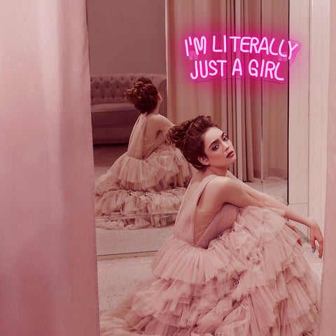 Lucunstar pink neon sign used as party backdrop for photos and selfies