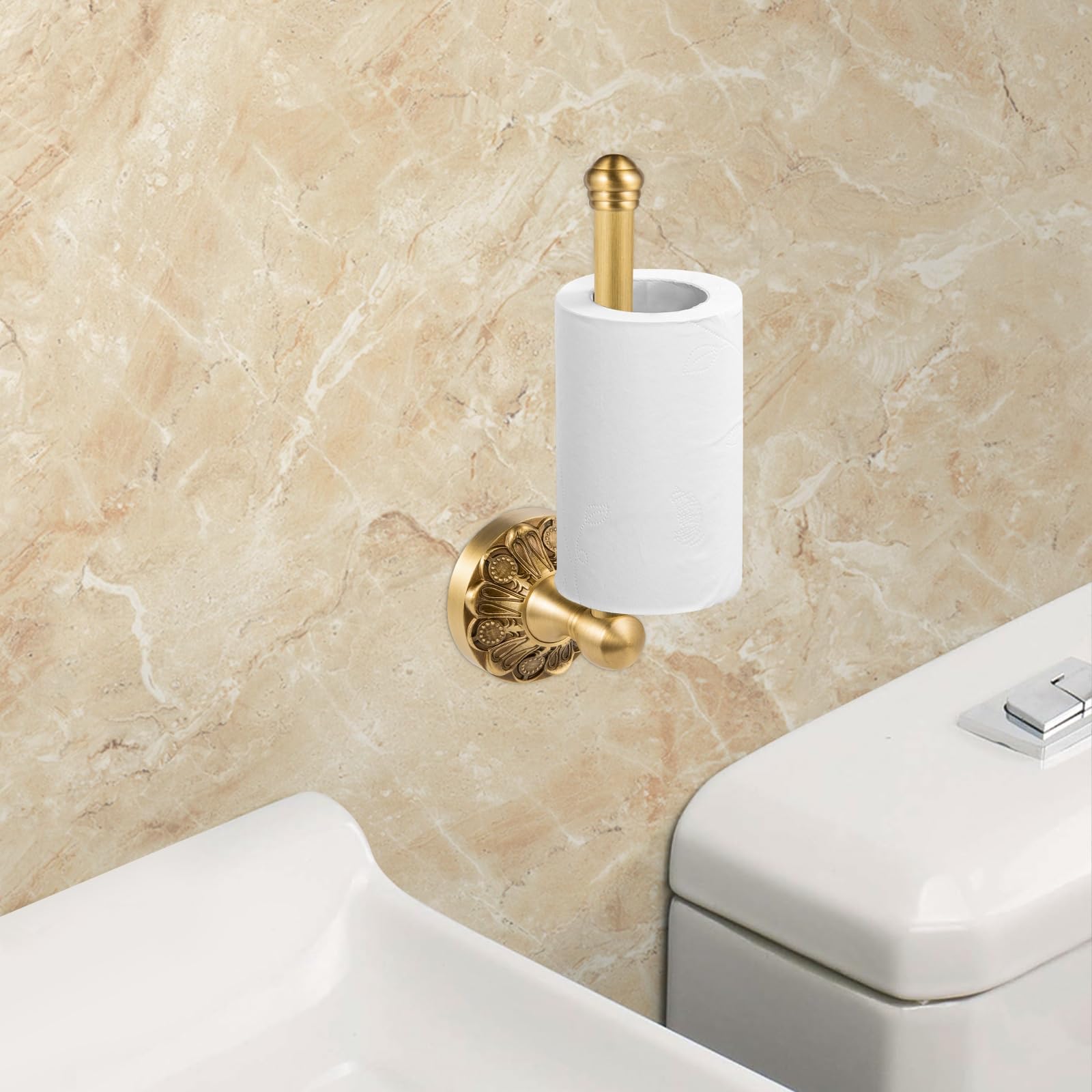 Lucyound brass petal-relief carving adds artistic flair to bathroom decor