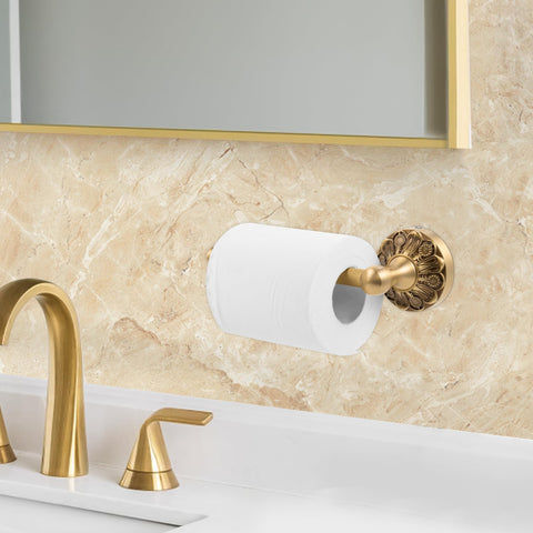 Lucyound vintage gold finish detail highlighting luxurious bathroom aesthetics