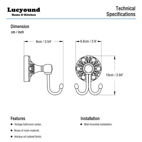 Lucyound wall-mounted robe towel hook provides reliable hanging in tight spaces.