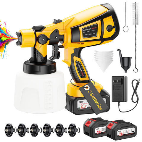 LUDERIGNITE cordless paint sprayer with 650W motor for smooth, even DIY coverage.