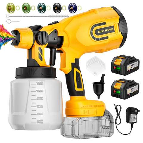 LUDERIGNITE cordless sprayer with dual batteries enables flexible, cord-free large-area painting.