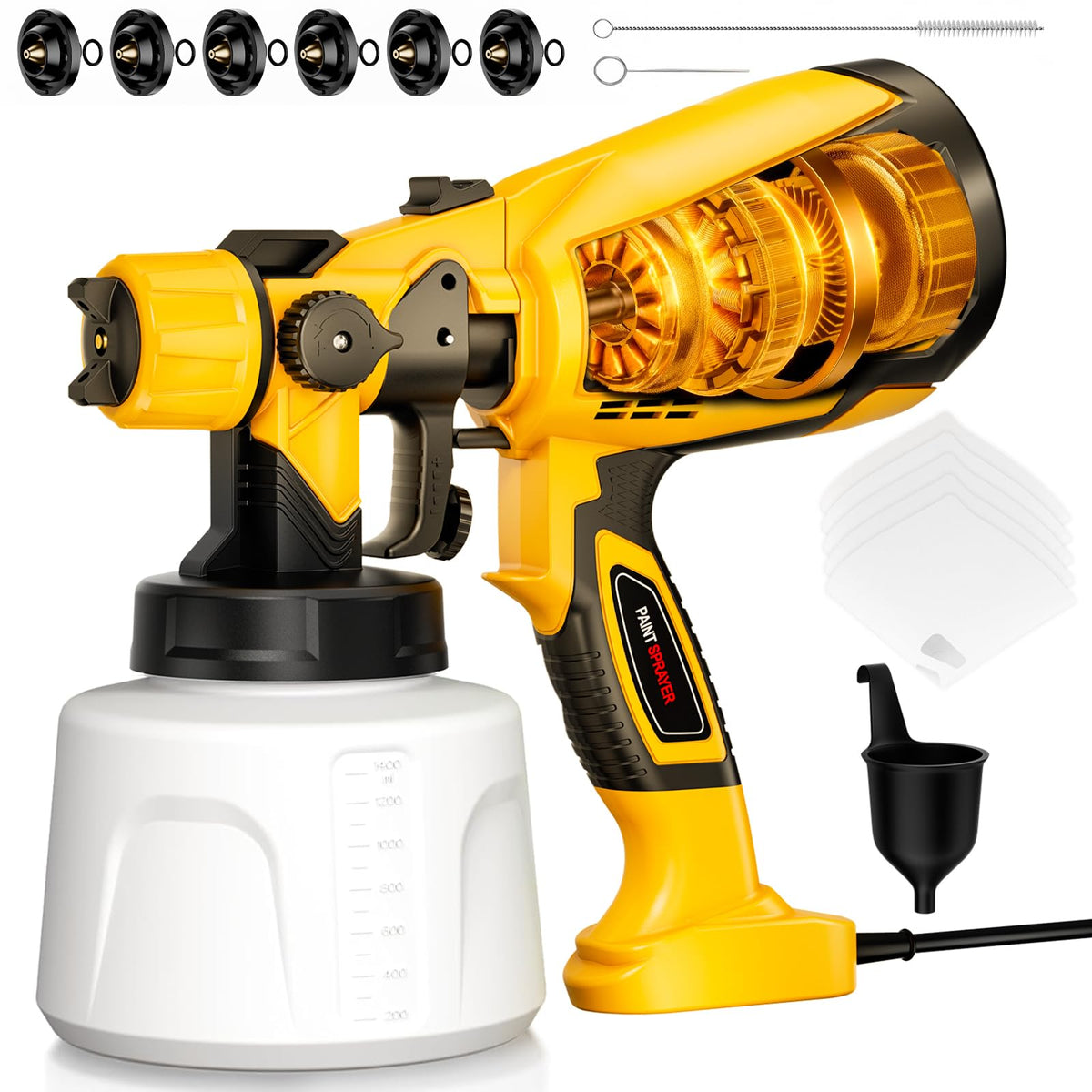 LUDERIGNITE paint sprayer 1000W motor delivers fast, even finishes for DIY furniture refinishing.