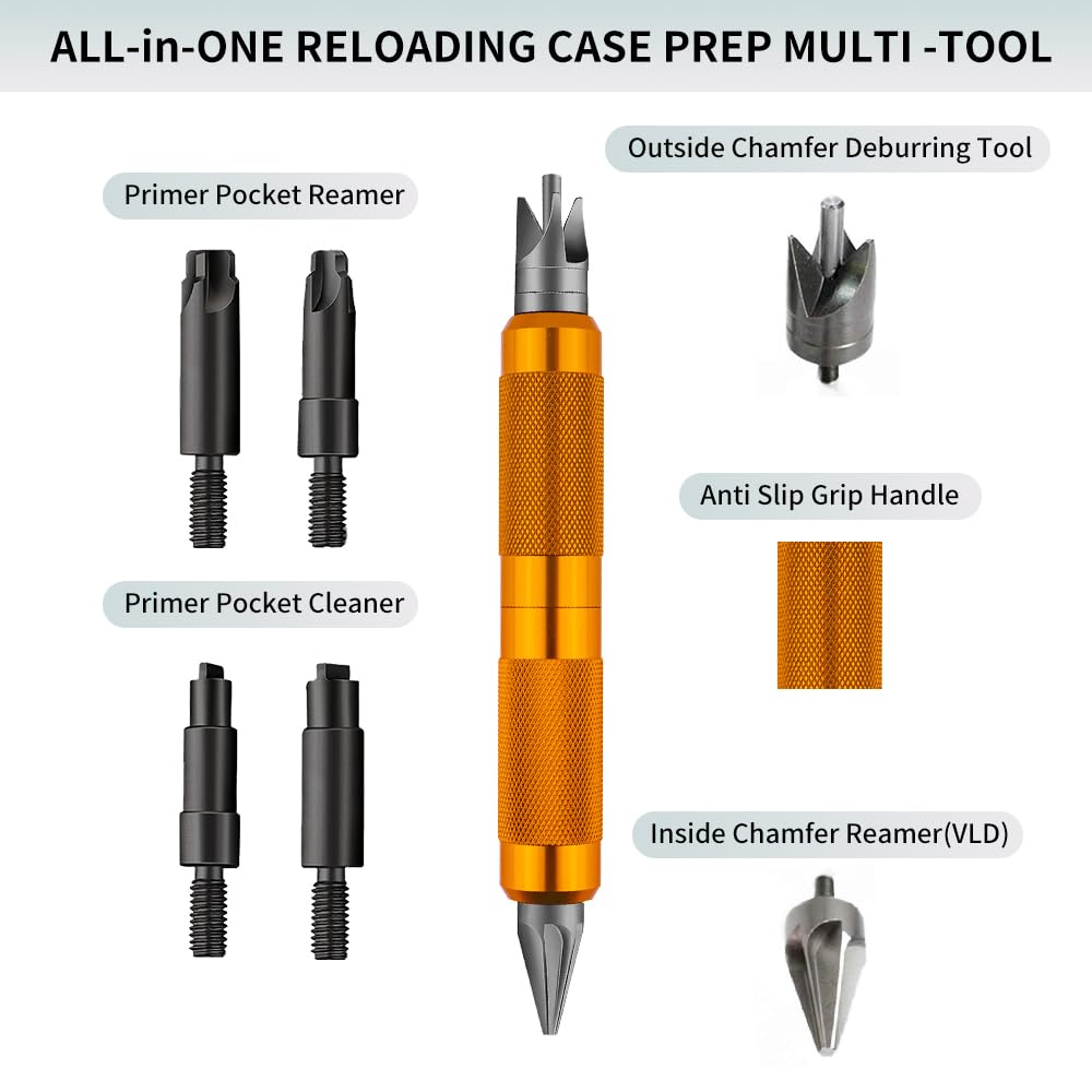 Ludex tool demonstrates inside and outside deburring tools for brass prep.