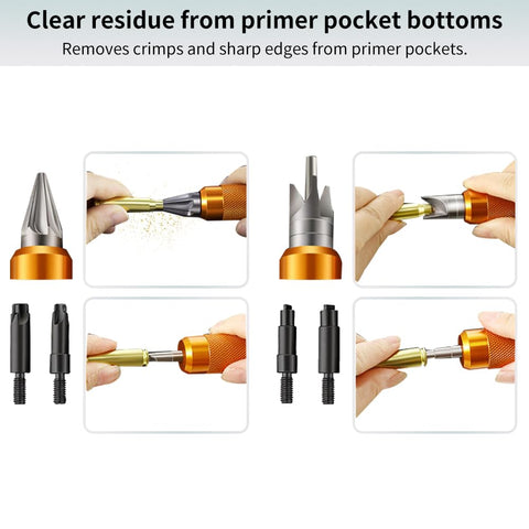 Ludex Case Prep Multi-Tool assembled for .17–.45 calibers, ready for use.