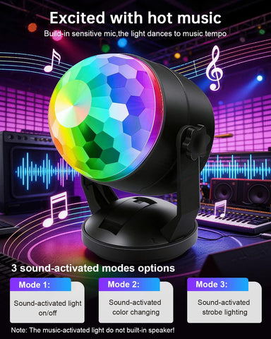 Luditek disco ball light ceiling mount option saves space.