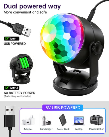 Luditek disco ball light at party room elevates karaoke nights.