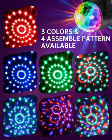 Luditek disco ball light USB power for cord-free setup.