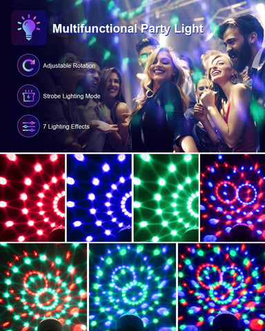 Luditek windowsill-placement disco ball light for portable party lighting anywhere.