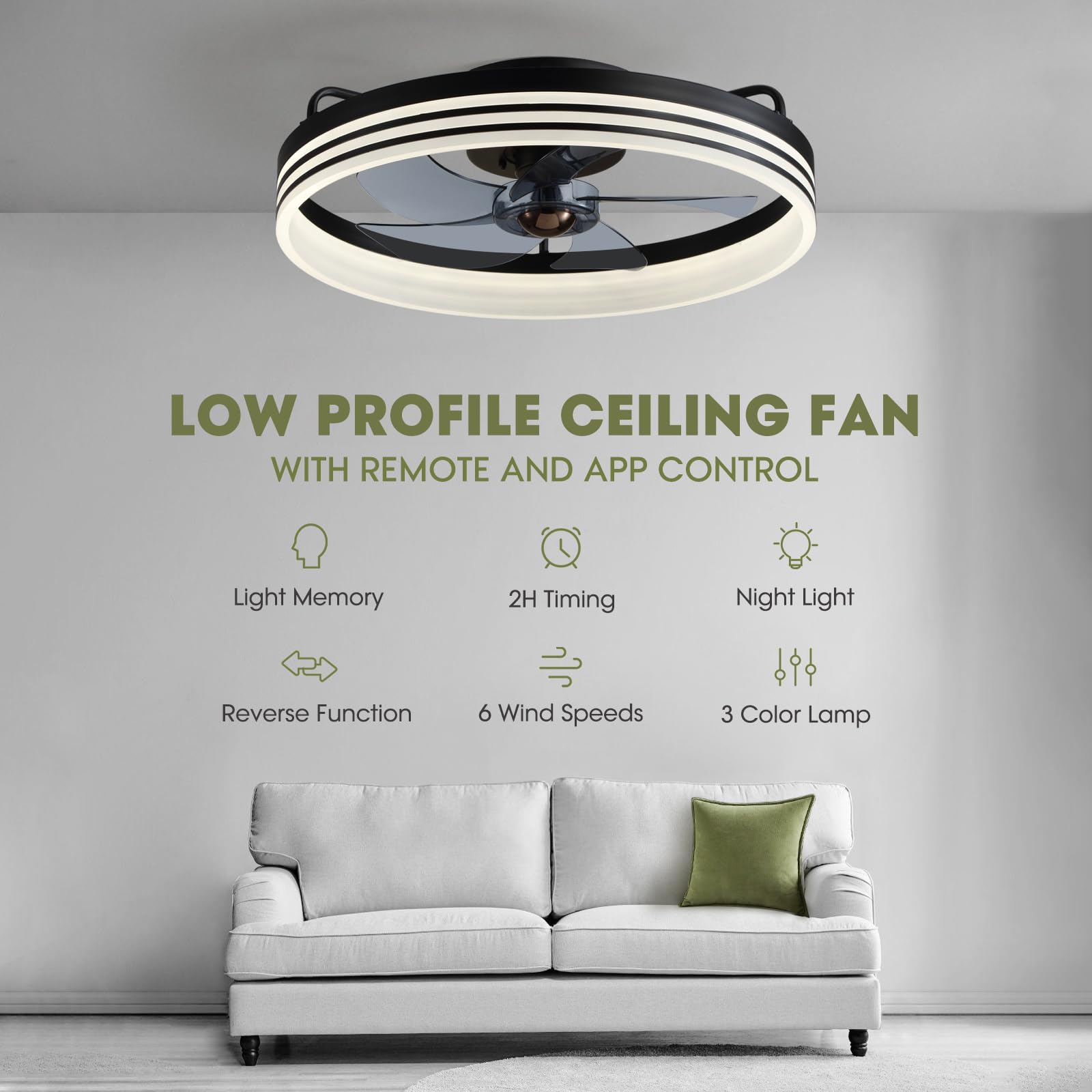 LUDOMIDE low-profile flush mount fan fits modern ceilings