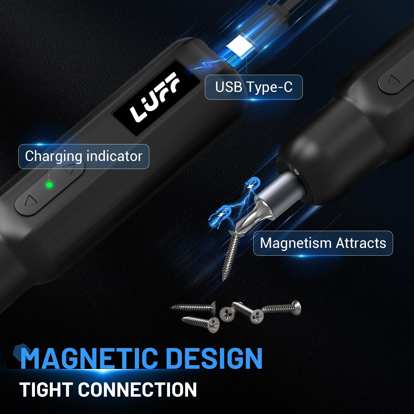 LUFF electric screwdriver 250 RPM motor delivers quick screwdriving