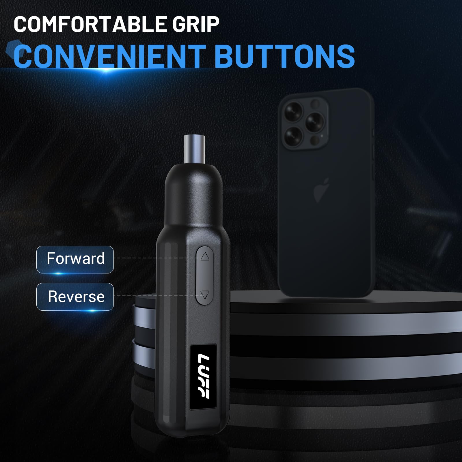 LUFF electric screwdriver USB-C charging port for convenient recharging