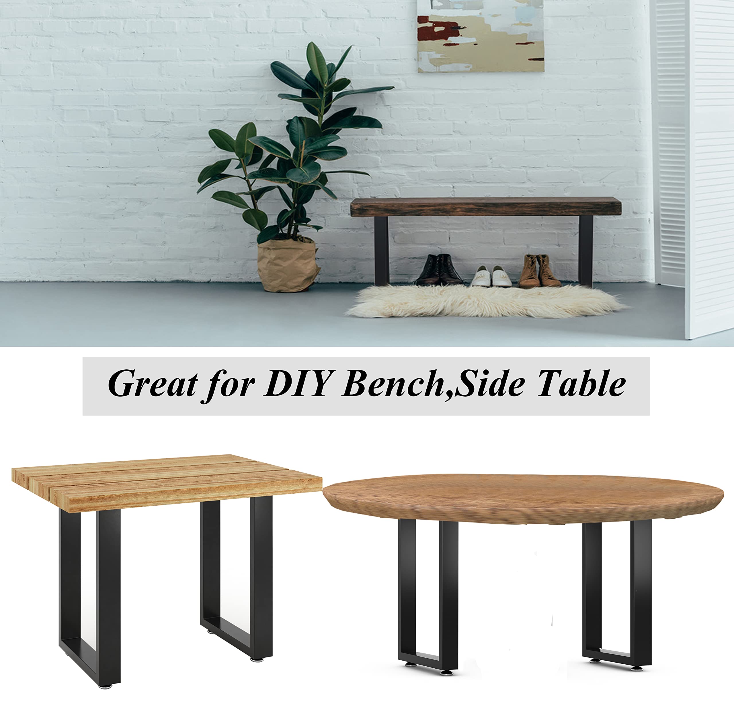 Luffioner heavy-duty table legs side profile showing rugged industrial look
