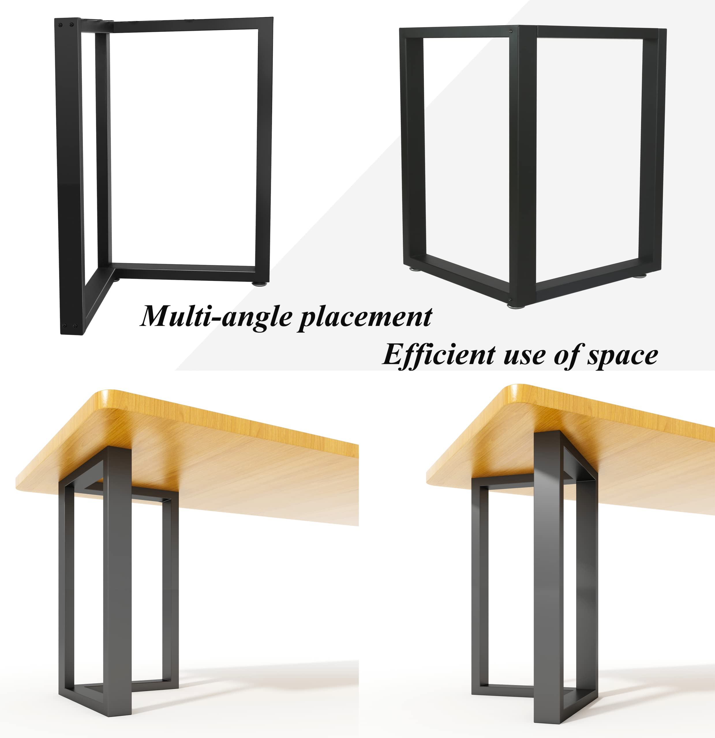 Matte black industrial finish complements dining, coffee, or home office desks.