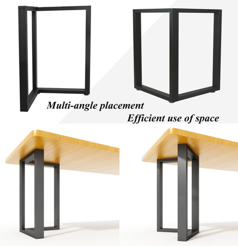 Matte black industrial finish complements dining, coffee, or home office desks.