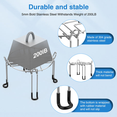 LUFFYLIVE stand dimensions show compatibility with 9.25-inch diameter systems
